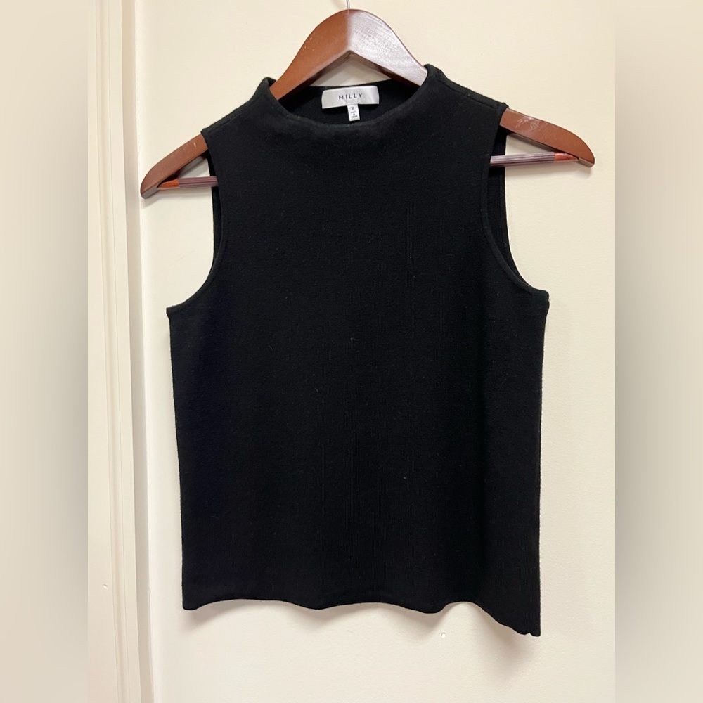 Milly black knit tank size petite.